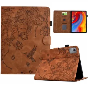 For Lenovo Tab M11 / Xiaoxin Pad 11 2024 Case Flower Bird Imprinted Card Holder Leather Tablet Cover