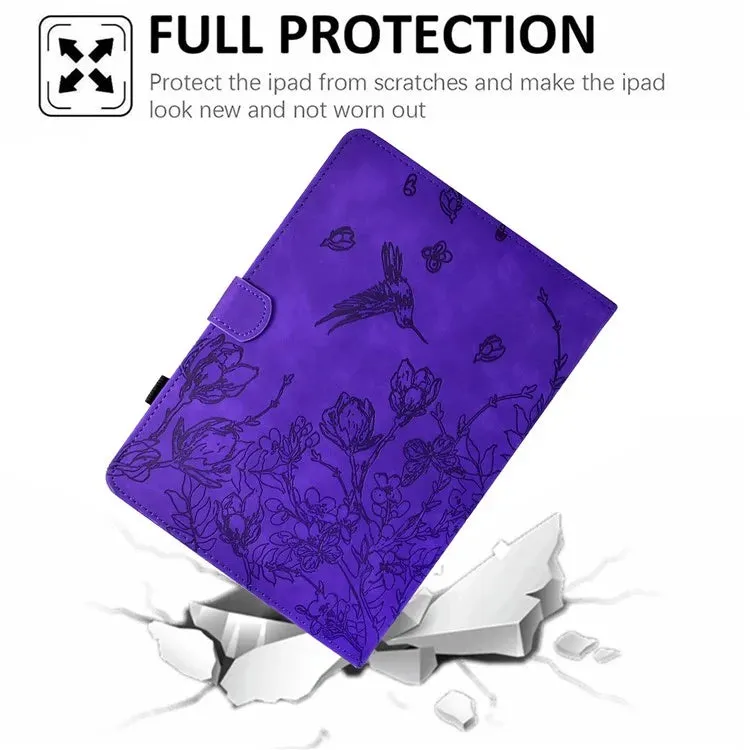 For Lenovo Tab M11 / Xiaoxin Pad 11 2024 Case Flower Bird Imprinted Card Holder Leather Tablet Cover