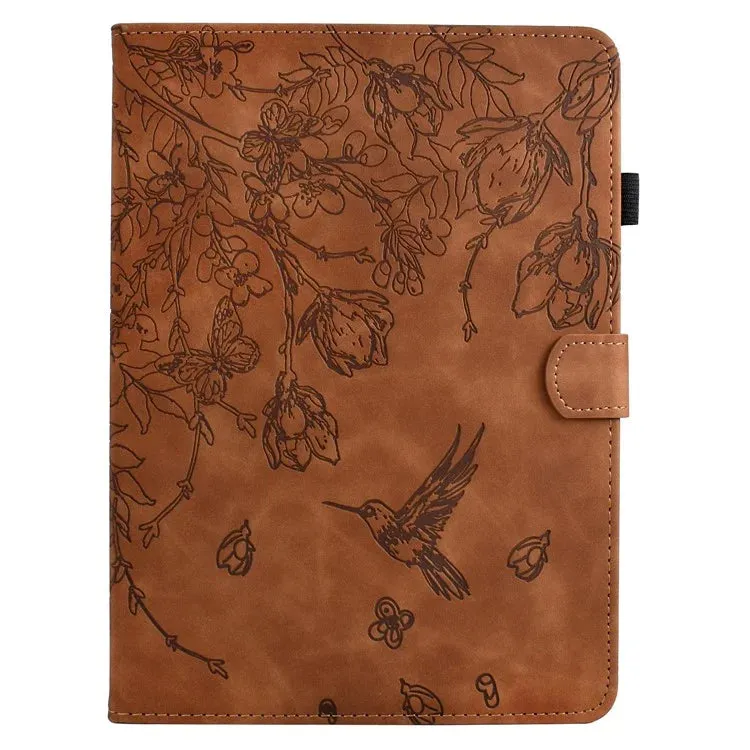 For Lenovo Tab M11 / Xiaoxin Pad 11 2024 Case Flower Bird Imprinted Card Holder Leather Tablet Cover
