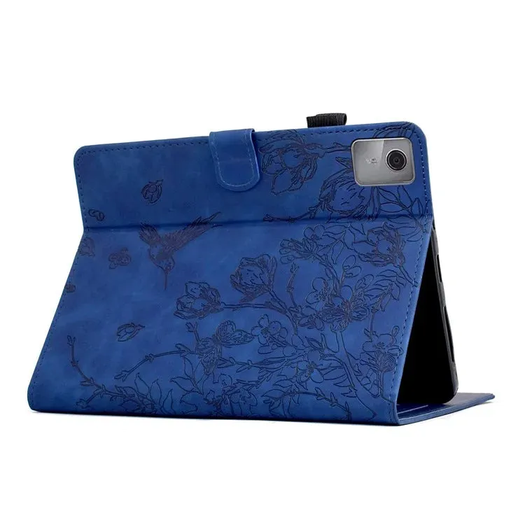 For Lenovo Tab M11 / Xiaoxin Pad 11 2024 Case Flower Bird Imprinted Card Holder Leather Tablet Cover