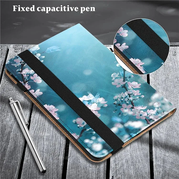 For Lenovo Tab Plus Case Pattern Printed Leather Tablet Cover with Card Slot