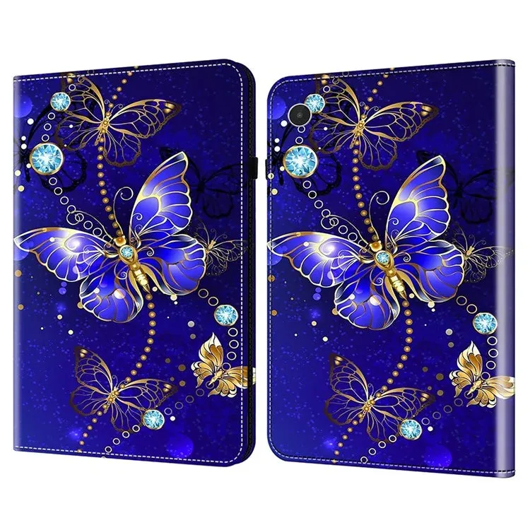 For Lenovo Tab Plus Case Pattern Printed Leather Tablet Cover with Card Slot