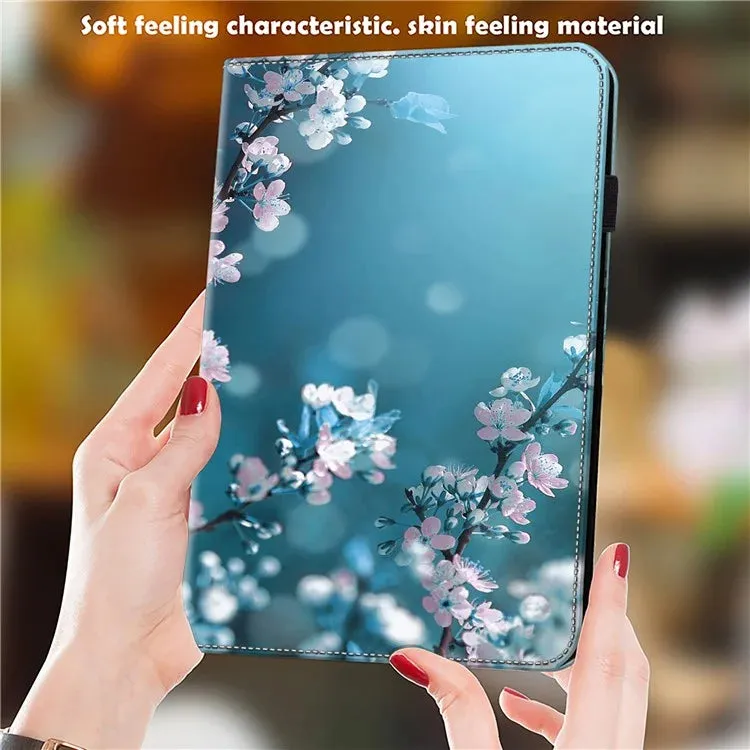 For Lenovo Tab Plus Case Pattern Printed Leather Tablet Cover with Card Slot