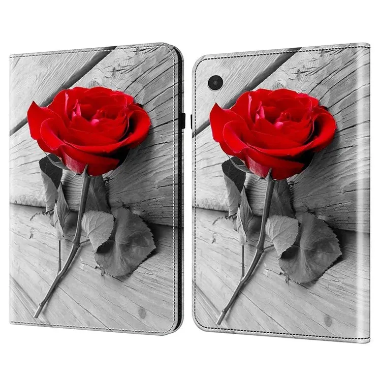 For Lenovo Tab Plus Case Pattern Printed Leather Tablet Cover with Card Slot
