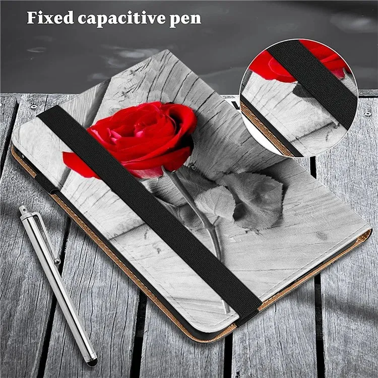For Lenovo Tab Plus Case Pattern Printed Leather Tablet Cover with Card Slot