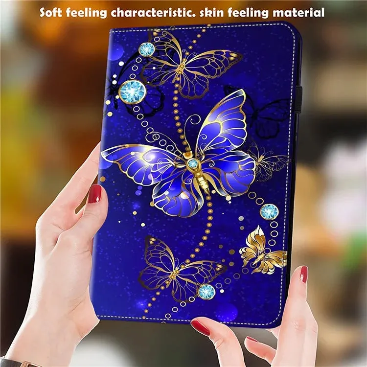 For Lenovo Tab Plus Case Pattern Printed Leather Tablet Cover with Card Slot