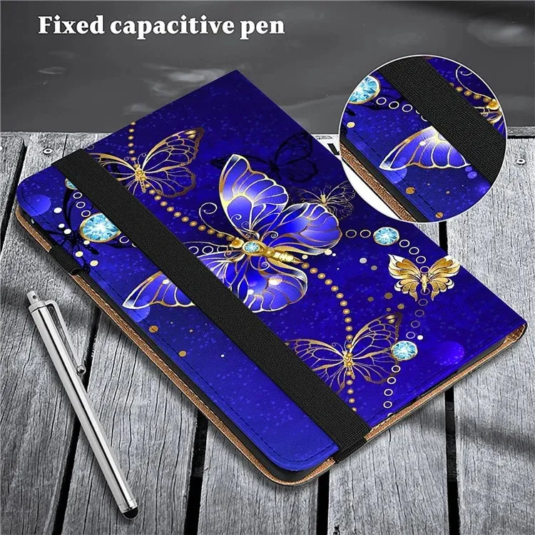 For Lenovo Tab Plus Case Pattern Printed Leather Tablet Cover with Card Slot