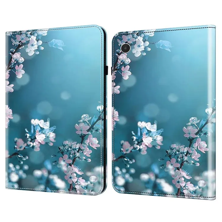 For Lenovo Tab Plus Case Pattern Printed Leather Tablet Cover with Card Slot