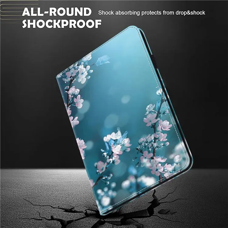 For Lenovo Tab Plus Case Pattern Printed Leather Tablet Cover with Card Slot