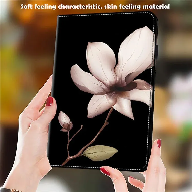 For Lenovo Tab Plus Case Pattern Printed Leather Tablet Cover with Card Slot