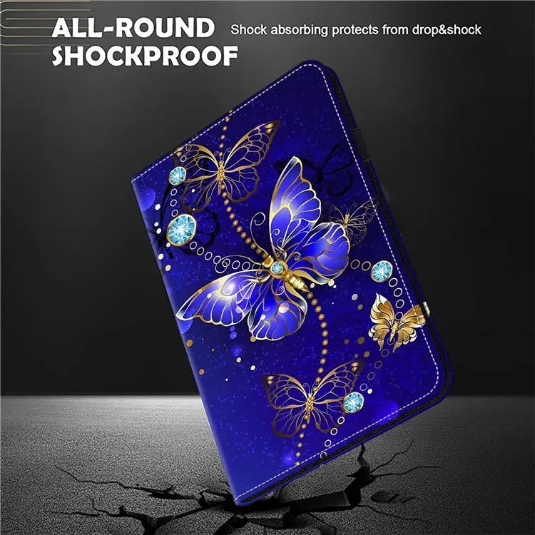 For Lenovo Tab Plus Case Pattern Printed Leather Tablet Cover with Card Slot