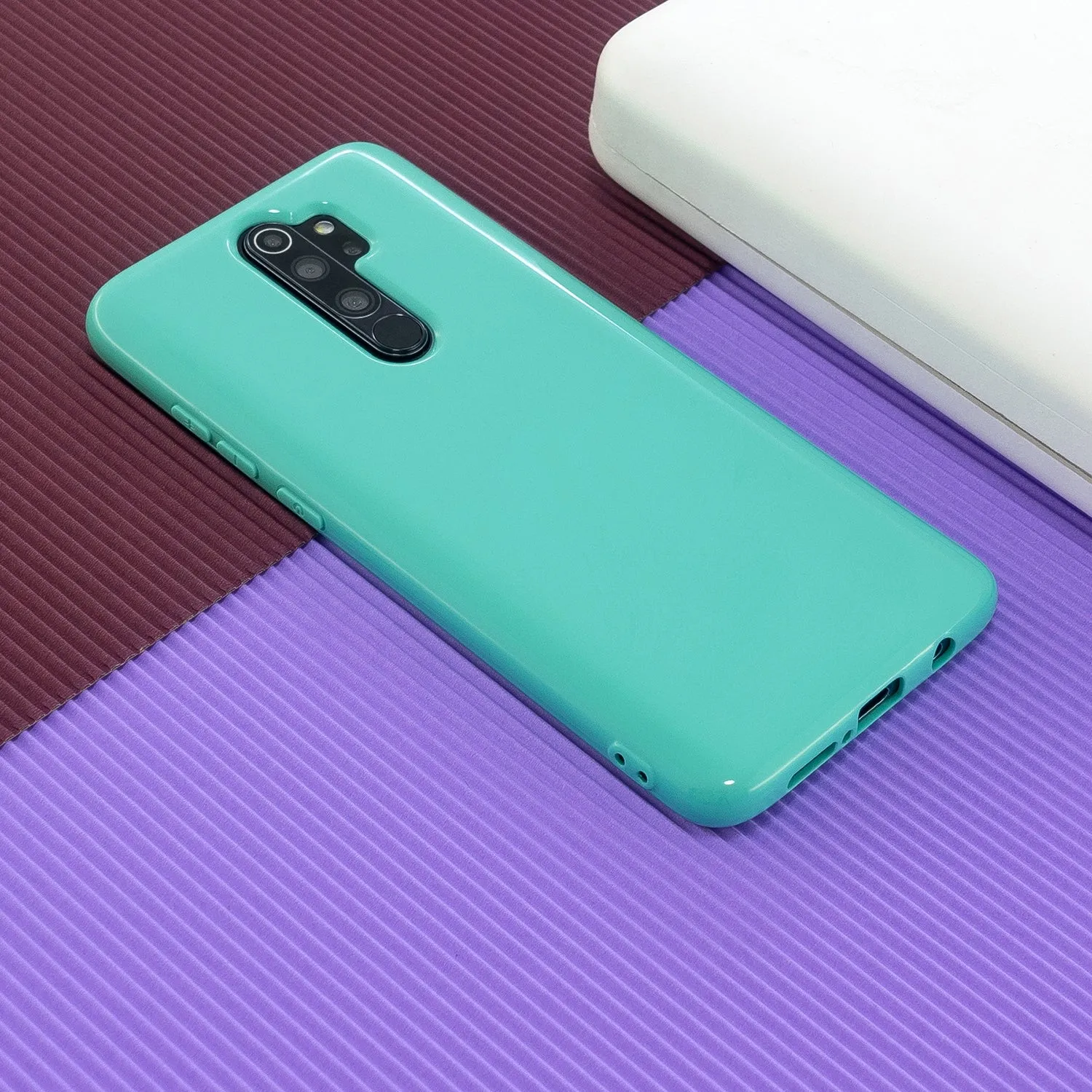 For Redmi Note 8/8 Pro Cellphone Cover 2.0mm Thickened TPU Case Camera Protector Anti-Scratch Soft Phone Shell Light blue