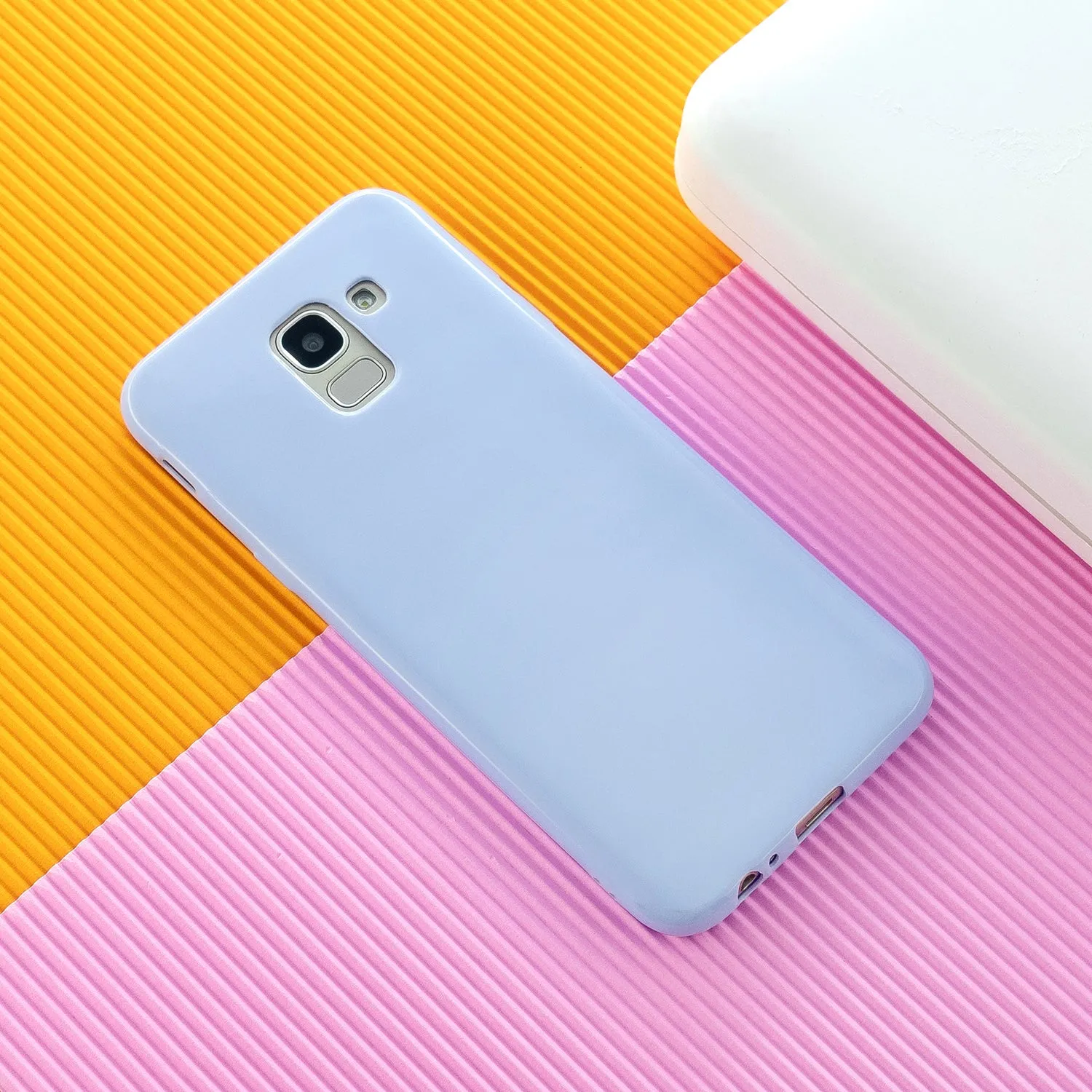 For Samsung A6/A6 Plus 2018 Smartphone Case Soft TPU Precise Cutouts Full Body Protection Mobile Phone Shell Milk white