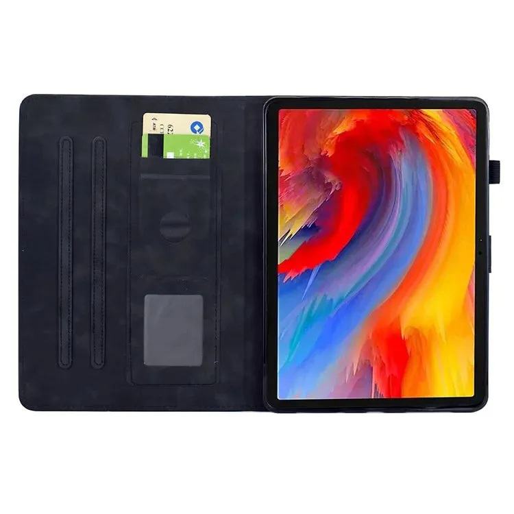 For Samsung Galaxy Tab A9  Case Flower Bird Imprinted Card Holder Leather Tablet Cover