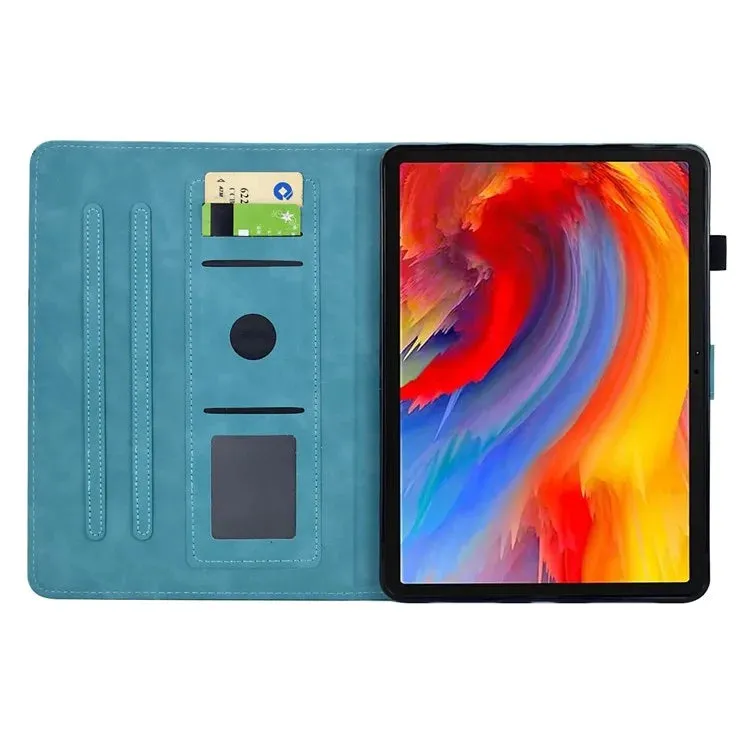 For Samsung Galaxy Tab A9  Case Flower Bird Imprinted Card Holder Leather Tablet Cover
