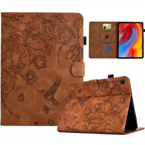 For Samsung Galaxy Tab A9  Case Flower Bird Imprinted Card Holder Leather Tablet Cover