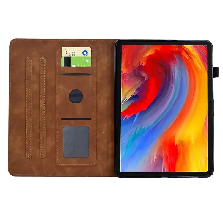 For Samsung Galaxy Tab A9  Case Flower Bird Imprinted Card Holder Leather Tablet Cover