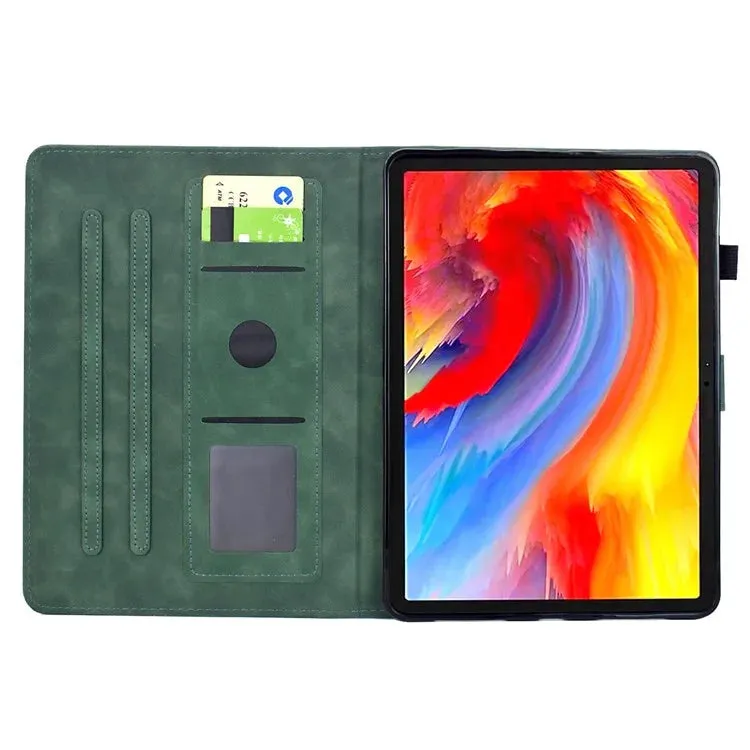 For Samsung Galaxy Tab A9  Case Flower Bird Imprinted Card Holder Leather Tablet Cover