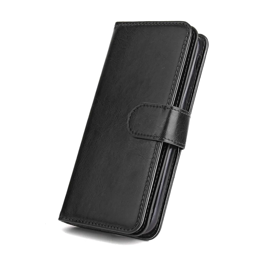 For Samsung J8 2018 PU Non-slip Shockproof Cell Phone Case with 9 Card Slots Lanyard Bracket brown