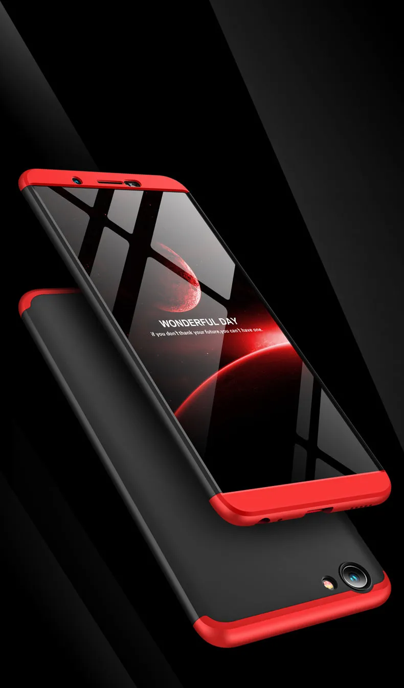 For VIVO Y71 Slim 3 in 1 Hybrid Hard Case Full Body 360 Degree Protection Back Cover Red black red