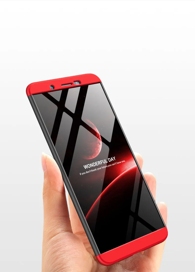 For VIVO Y71 Slim 3 in 1 Hybrid Hard Case Full Body 360 Degree Protection Back Cover Red black red