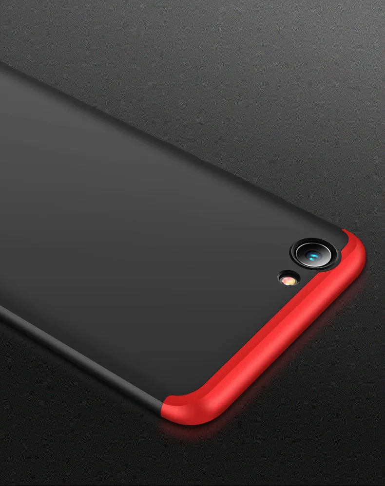 For VIVO Y71 Slim 3 in 1 Hybrid Hard Case Full Body 360 Degree Protection Back Cover Red black red