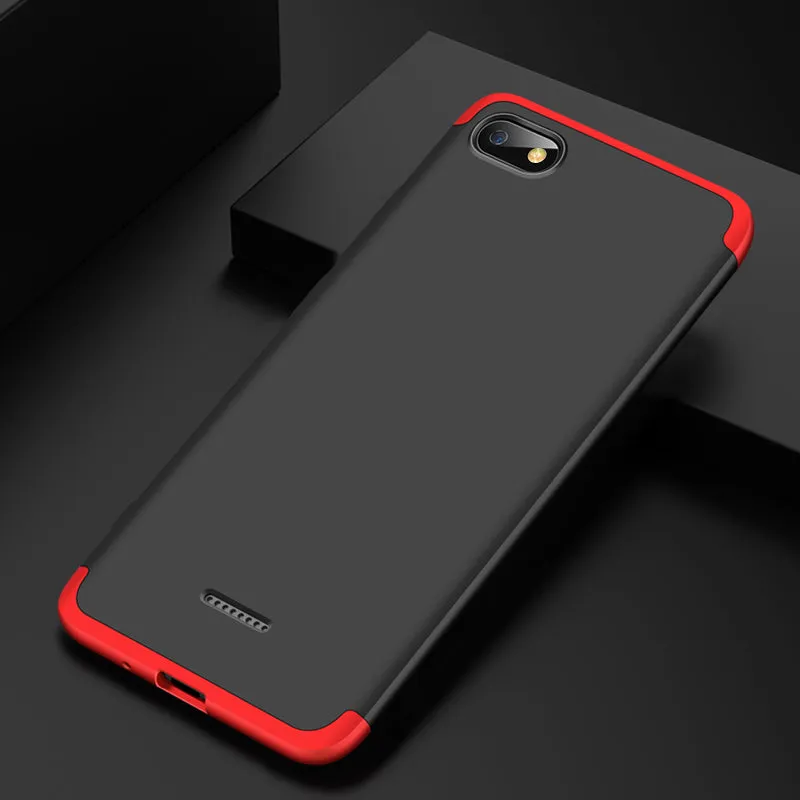 For XIAOMI Redmi 6A Ultra Slim PC Back Cover Non-slip Shockproof 360 Degree Full Protective Case black_XIAOMI Redmi 6A