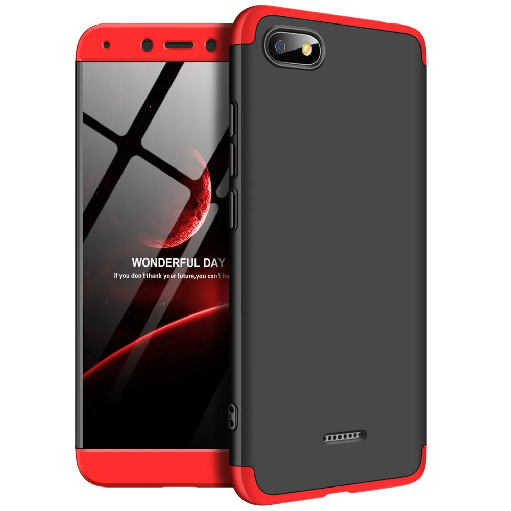 For XIAOMI Redmi 6A Ultra Slim PC Back Cover Non-slip Shockproof 360 Degree Full Protective Case black_XIAOMI Redmi 6A