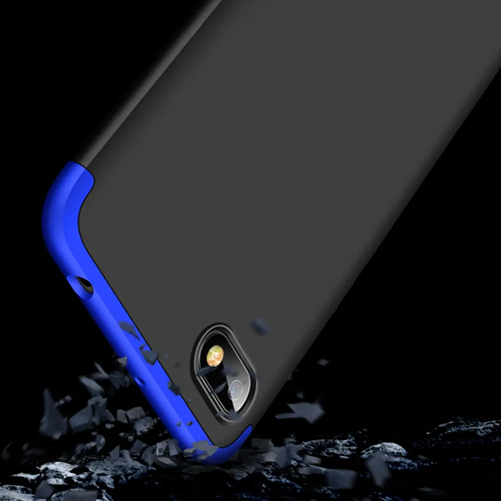 For XIAOMI Redmi 6A Ultra Slim PC Back Cover Non-slip Shockproof 360 Degree Full Protective Case black_XIAOMI Redmi 6A