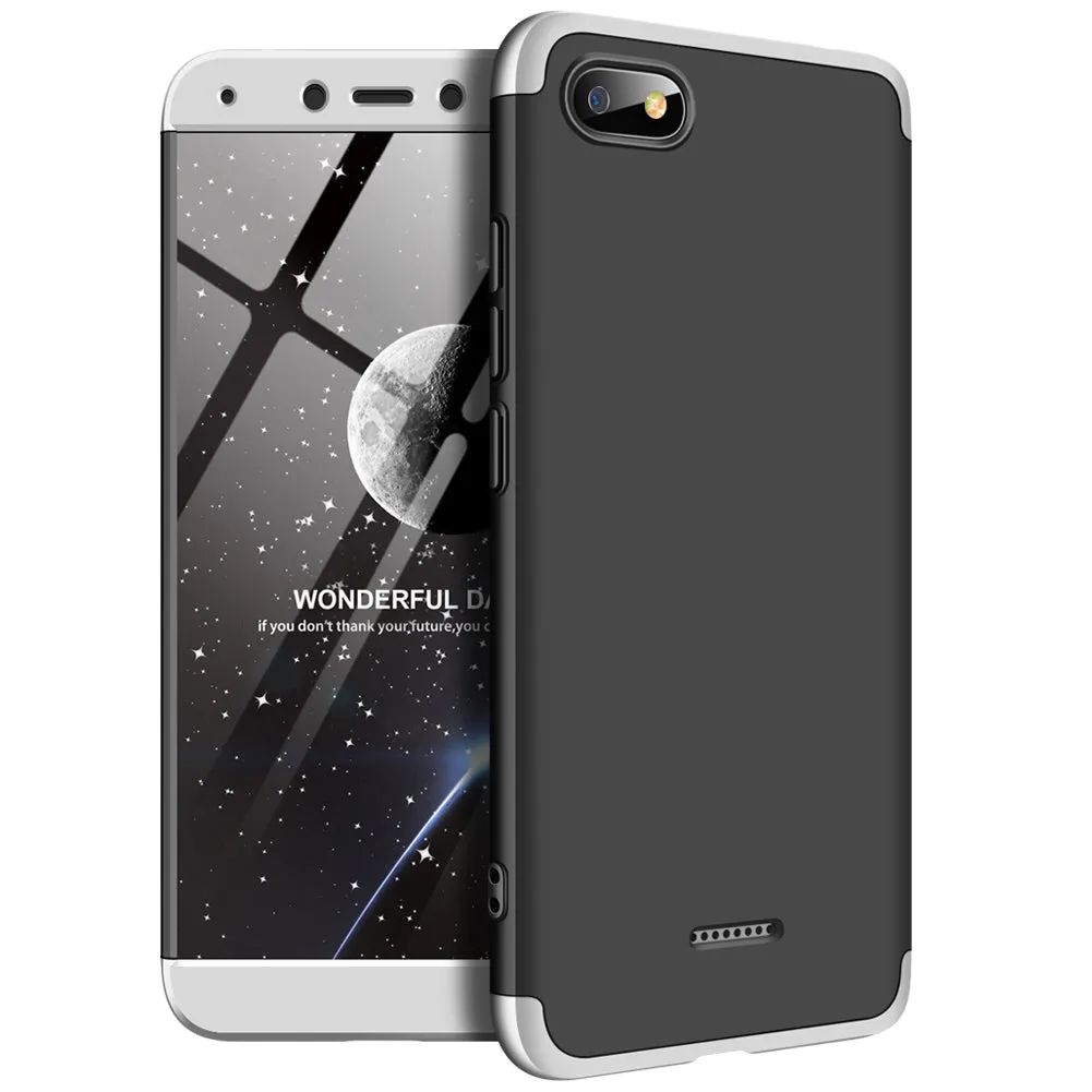 For XIAOMI Redmi 6A Ultra Slim PC Back Cover Non-slip Shockproof 360 Degree Full Protective Case black_XIAOMI Redmi 6A