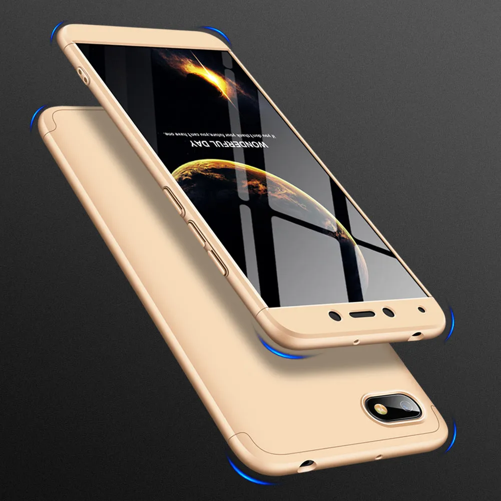 For XIAOMI Redmi 6A Ultra Slim PC Back Cover Non-slip Shockproof 360 Degree Full Protective Case black_XIAOMI Redmi 6A