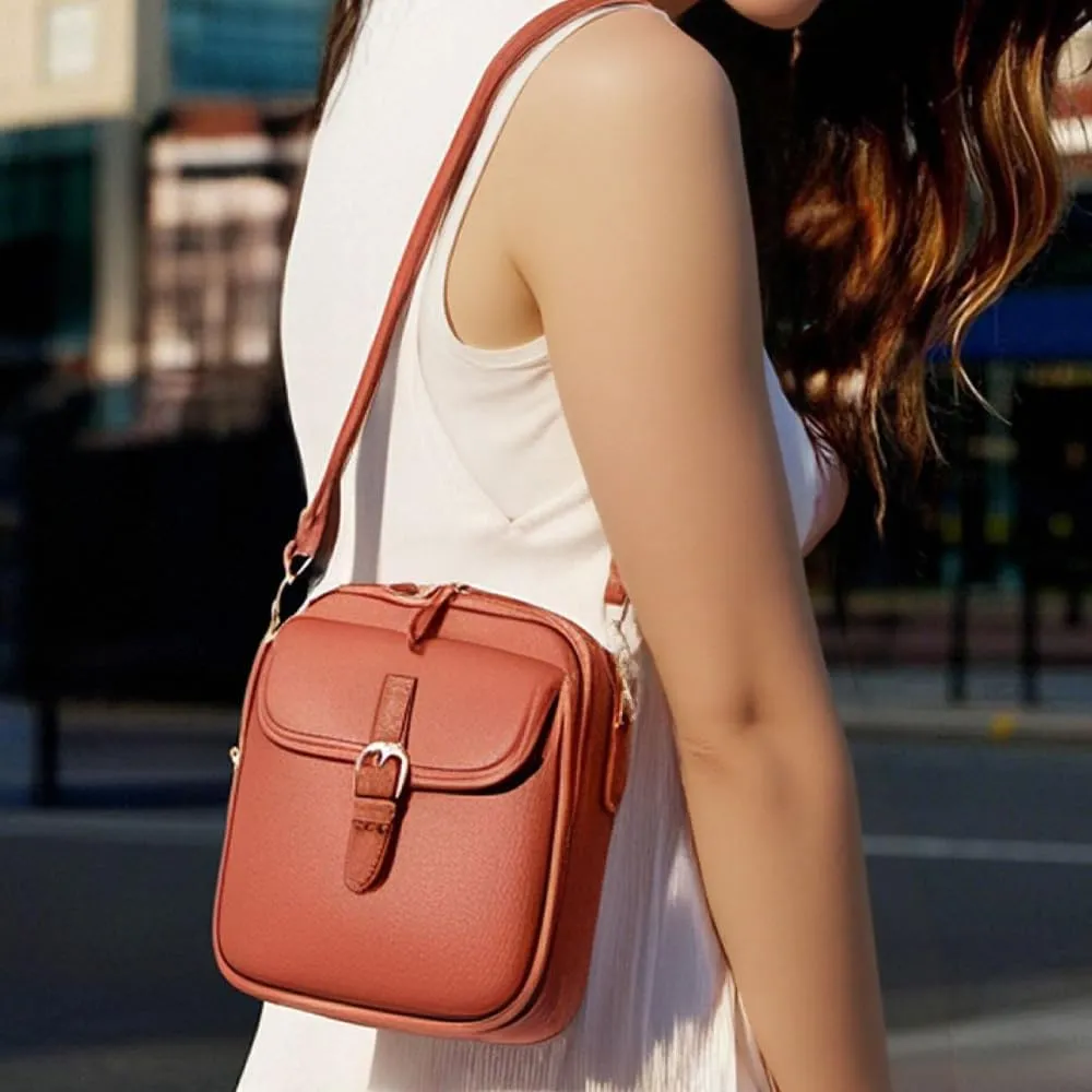 Forcipower Crossbody Bag, Collaboraten1 Crossbody Leather Bag, Leather Shoulder Purse with 10 Card Slots