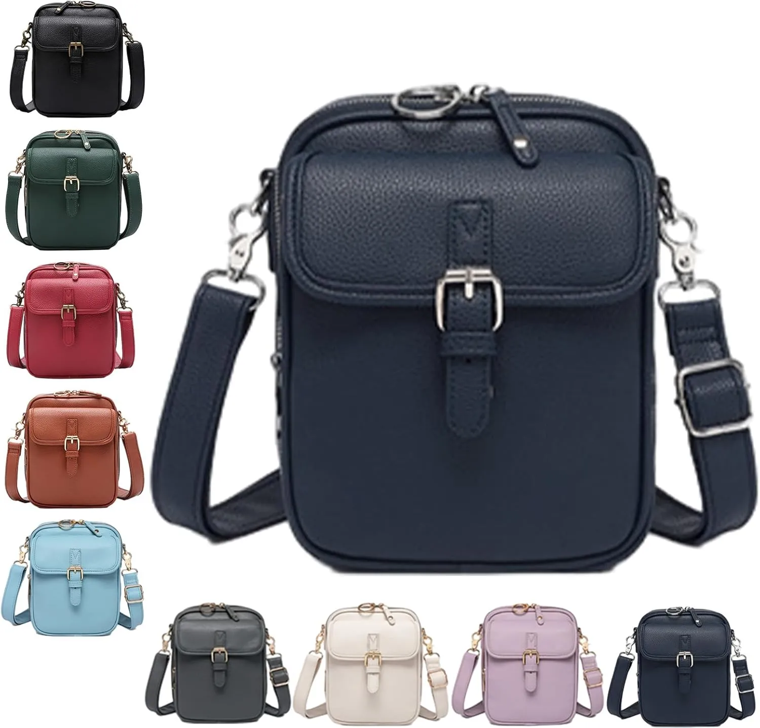 Forcipower Crossbody Bag, Collaboraten1 Crossbody Leather Bag, Leather Shoulder Purse with 10 Card Slots