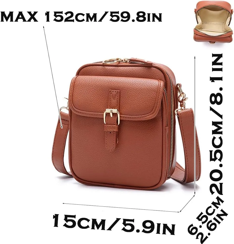 Forcipower Crossbody Bag, Collaboraten1 Crossbody Leather Bag, Leather Shoulder Purse with 10 Card Slots