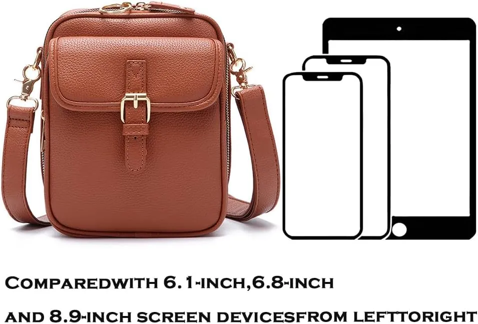 Forcipower Crossbody Bag, Collaboraten1 Crossbody Leather Bag, Leather Shoulder Purse with 10 Card Slots