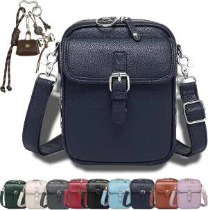 Forcipower Crossbody Bag, Collaboraten1 Urvashi Crossbody Leather Bag with Built in Wallet, Vintage Messenger Bag