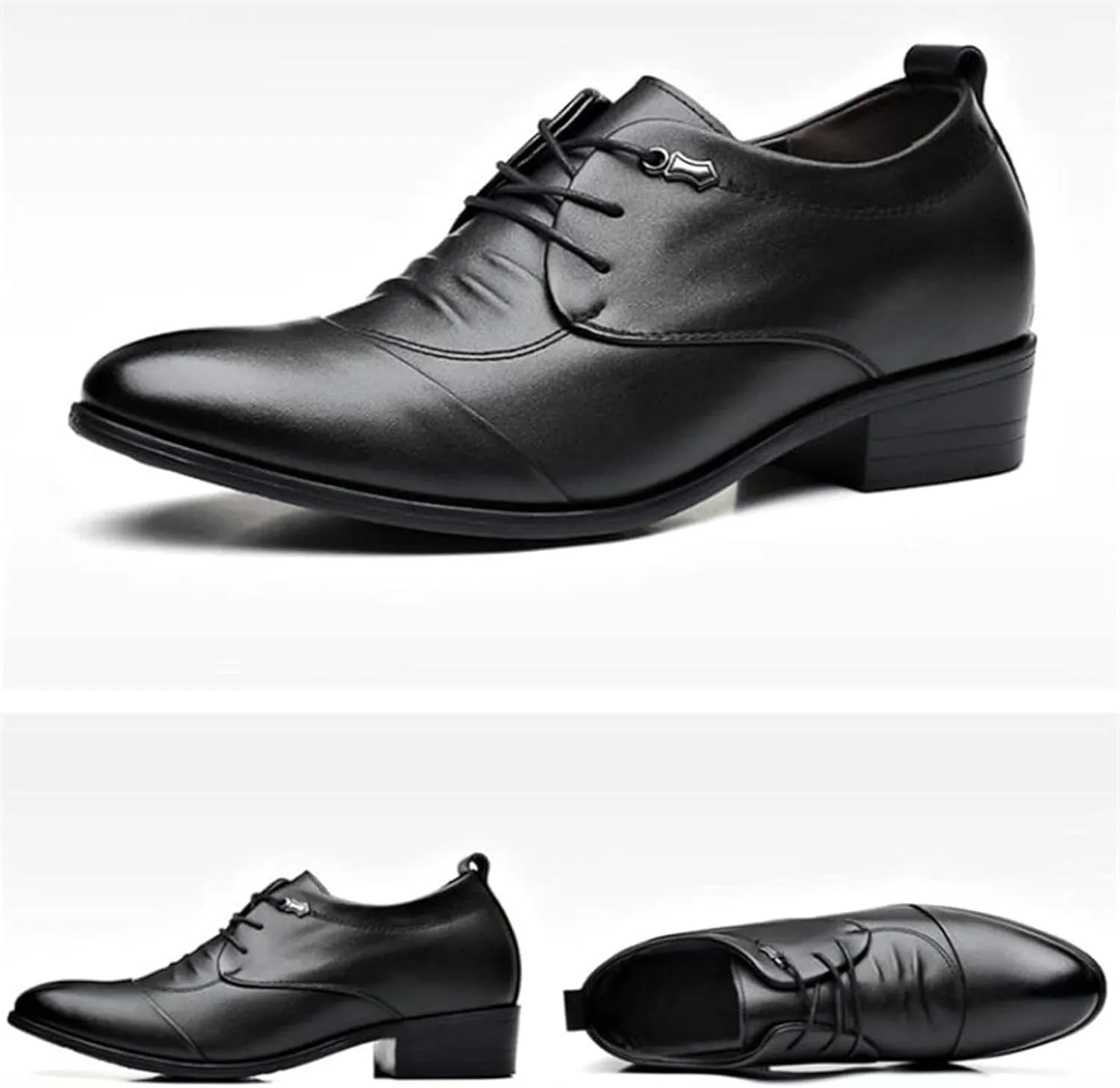 Formal Business Shoes, Men's Gentlemen Pointed Wedding Shoes, Classic Leather Shoes, Spring Casual Low Top, Low Heel Office Shoes