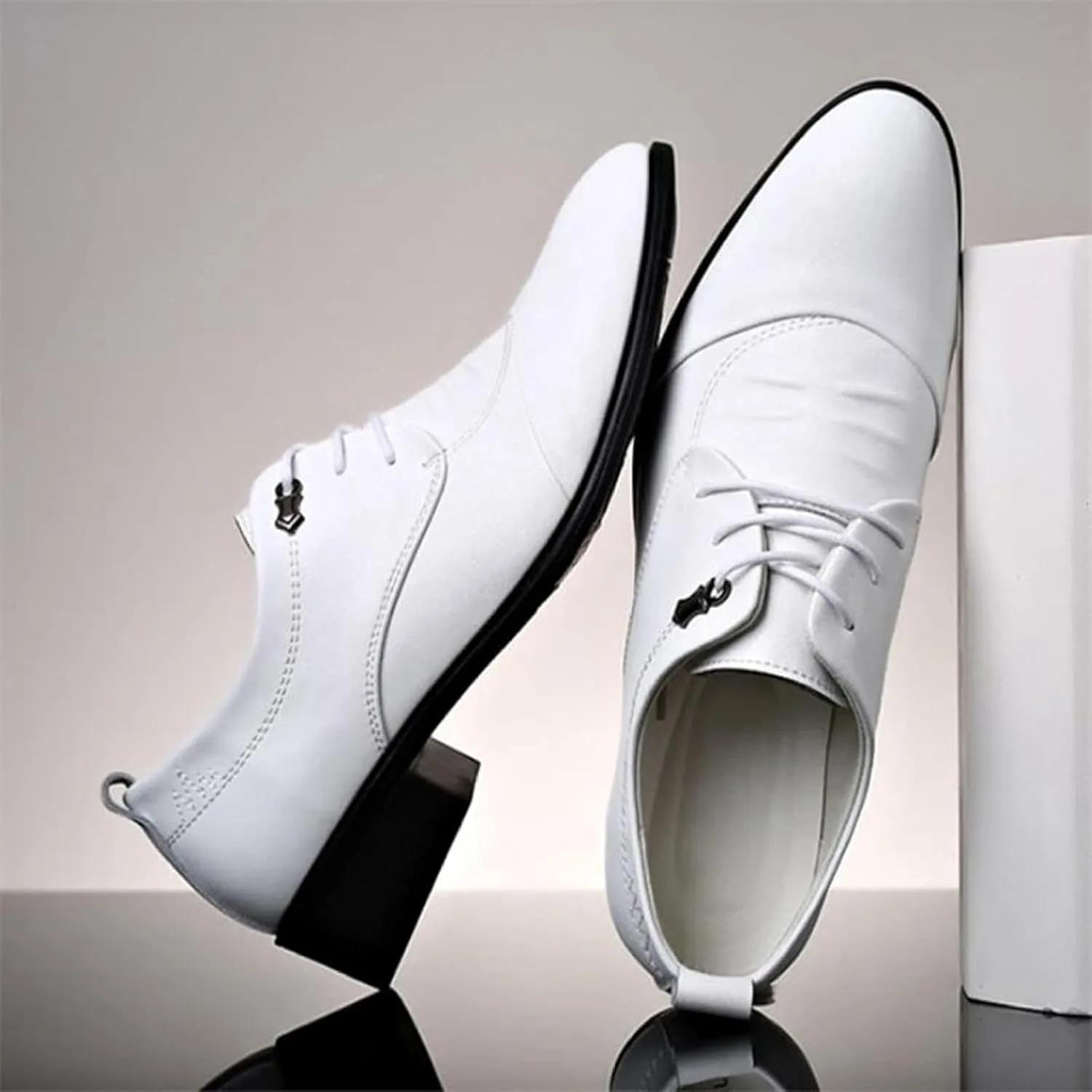 Formal Business Shoes, Men's Gentlemen Pointed Wedding Shoes, Classic Leather Shoes, Spring Casual Low Top, Low Heel Office Shoes