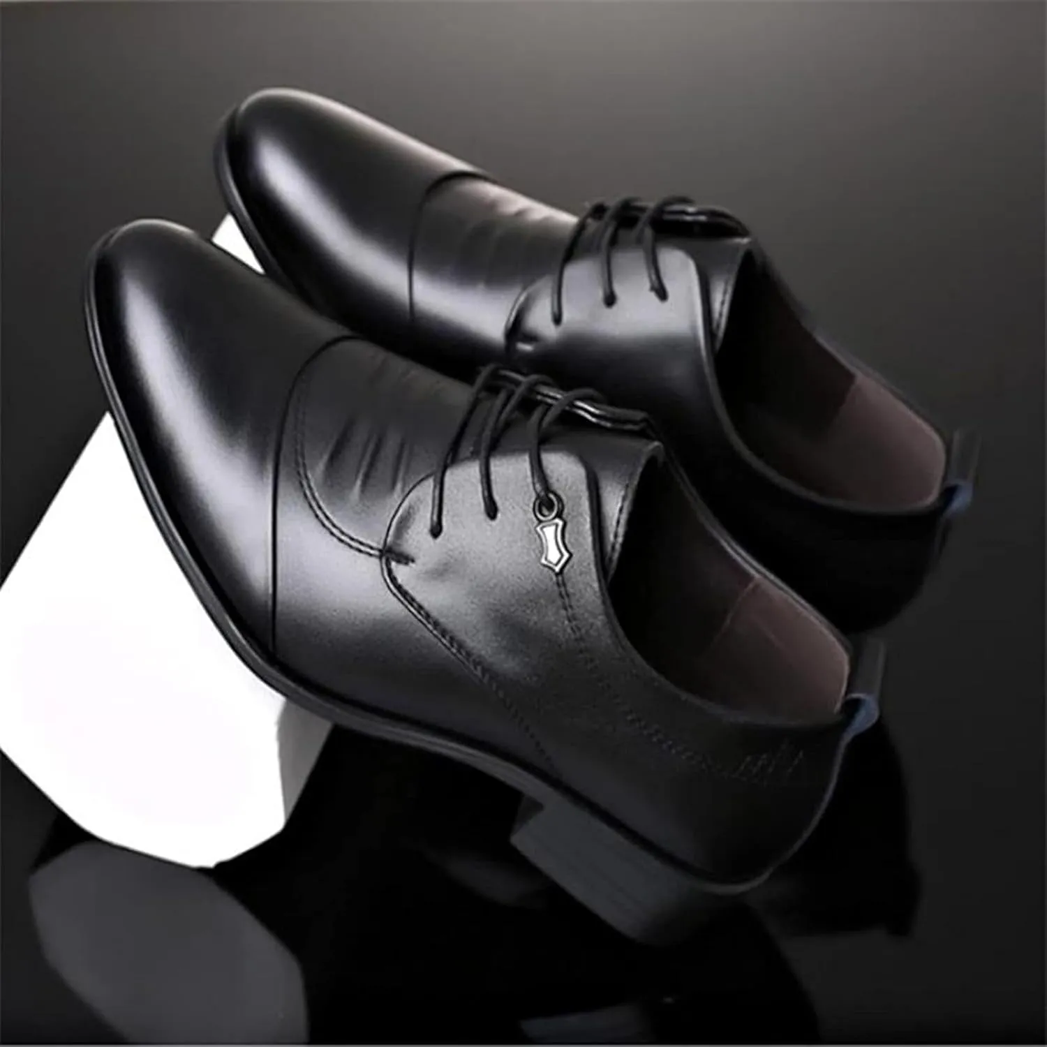 Formal Business Shoes, Men's Gentlemen Pointed Wedding Shoes, Classic Leather Shoes, Spring Casual Low Top, Low Heel Office Shoes