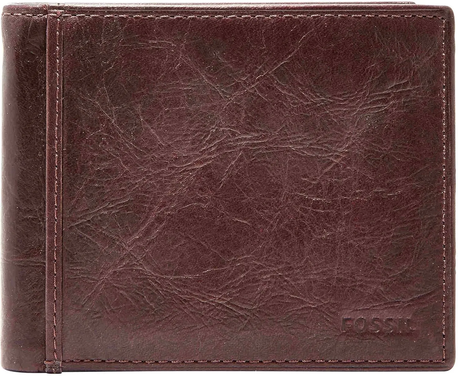 Fossil Men's Leather Bifold Wallet with Flip ID Window for Men