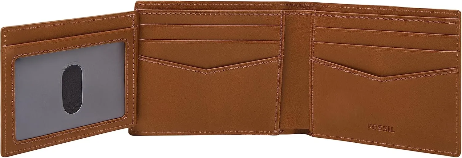 Fossil Men's Leather Bifold with Flip ID Wallet