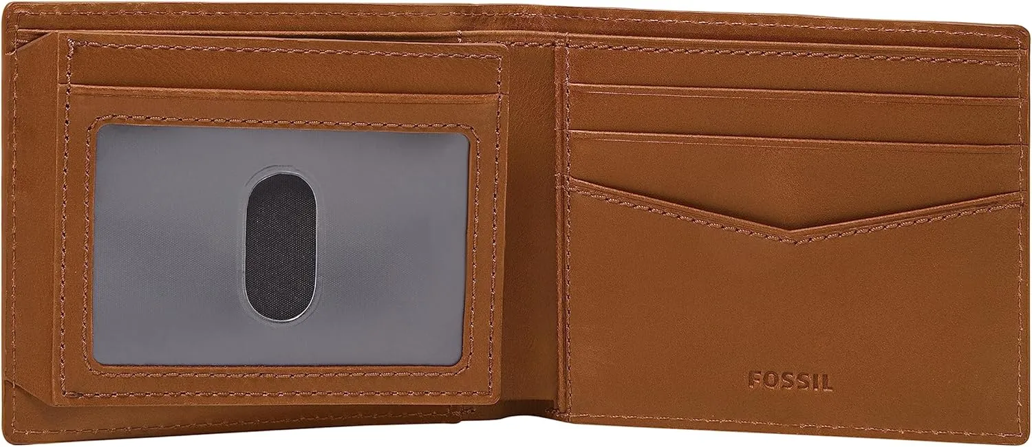 Fossil Men's Leather Bifold with Flip ID Wallet