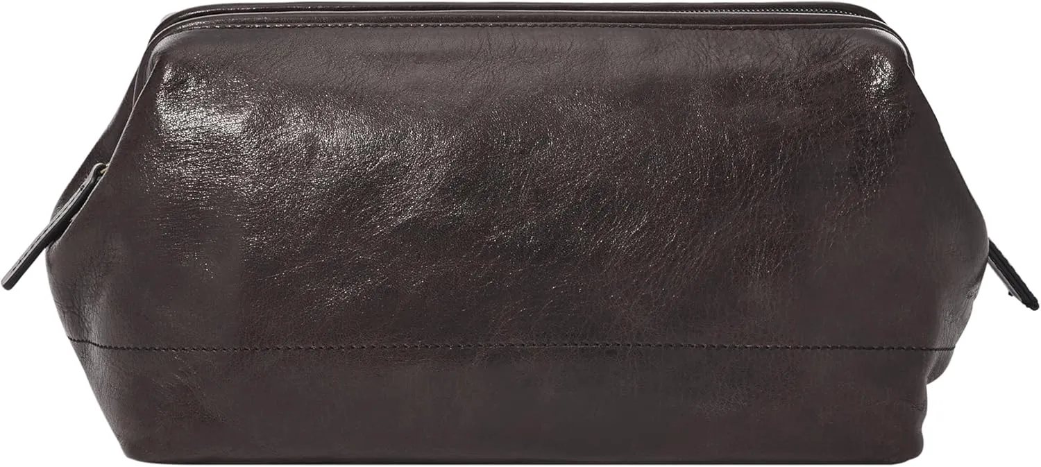 Fossil Men's Leather Travel Shave Dopp Kit