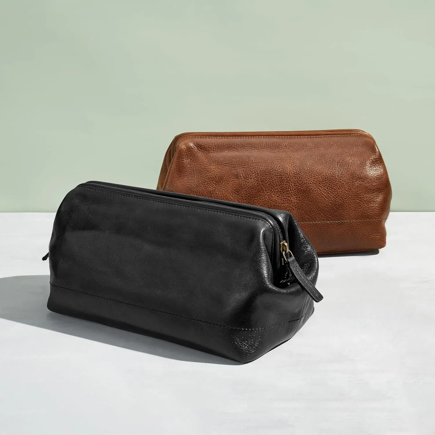 Fossil Men's Leather Travel Shave Dopp Kit