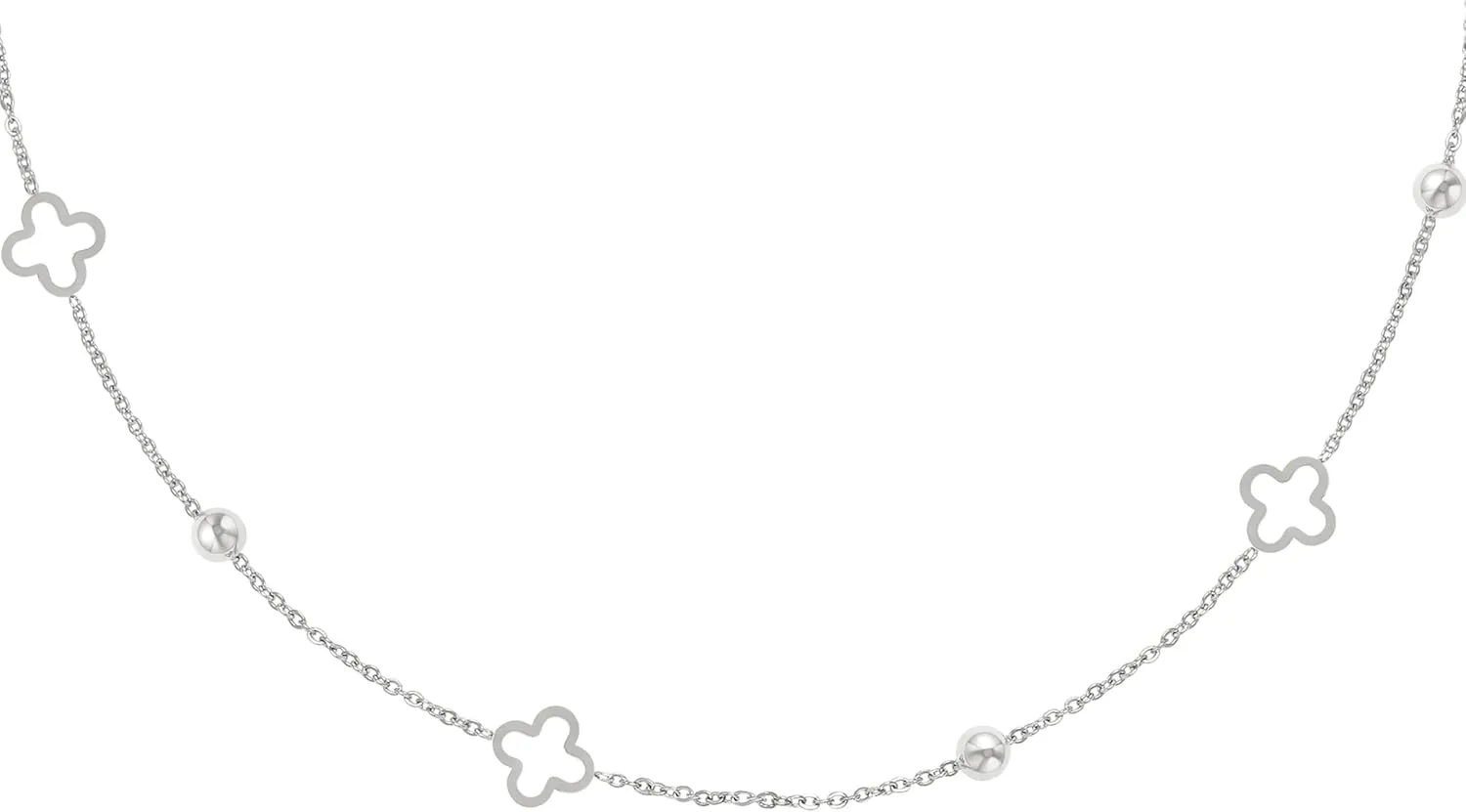 Four Leaf Clover Charm Choker Necklace, Stainless Steel and Gold, Women's Jewelry, Designer Choker Necklace, Perfect Lucky Gift for Good Luck, Resembles Modern Fashion Trends