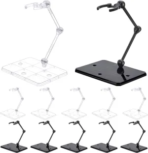 FREEBLOSS 12Pcs Assembly Action Figure Display Holder Base Doll Model Support Stand Compatible Black&Transparent Stands for Action Figures Doll Display Holder Action Figure Effects