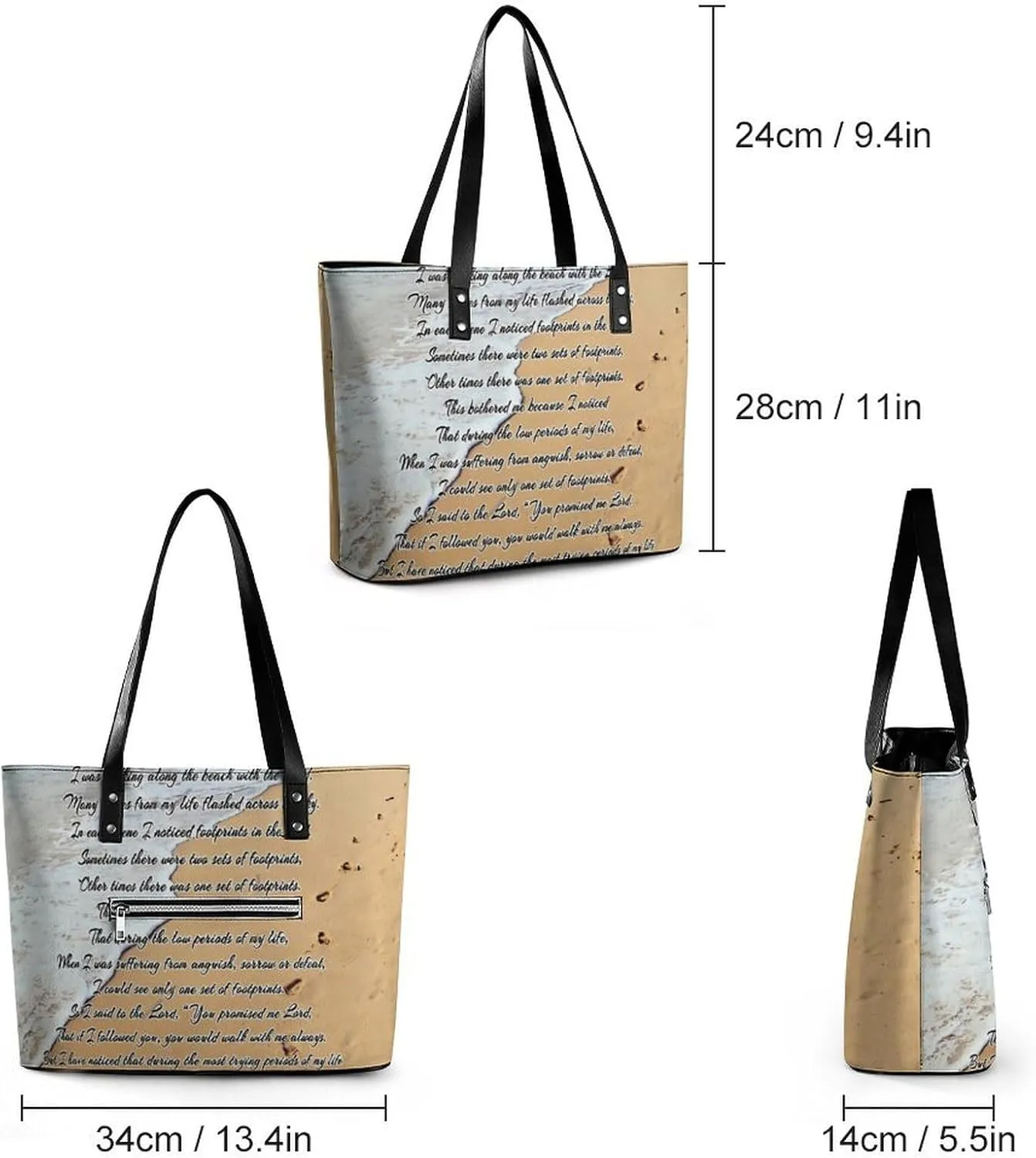 French Engraved Floral Toile Leather Handbag Smooth Wrinkle Resistant Lightweight And Convenient