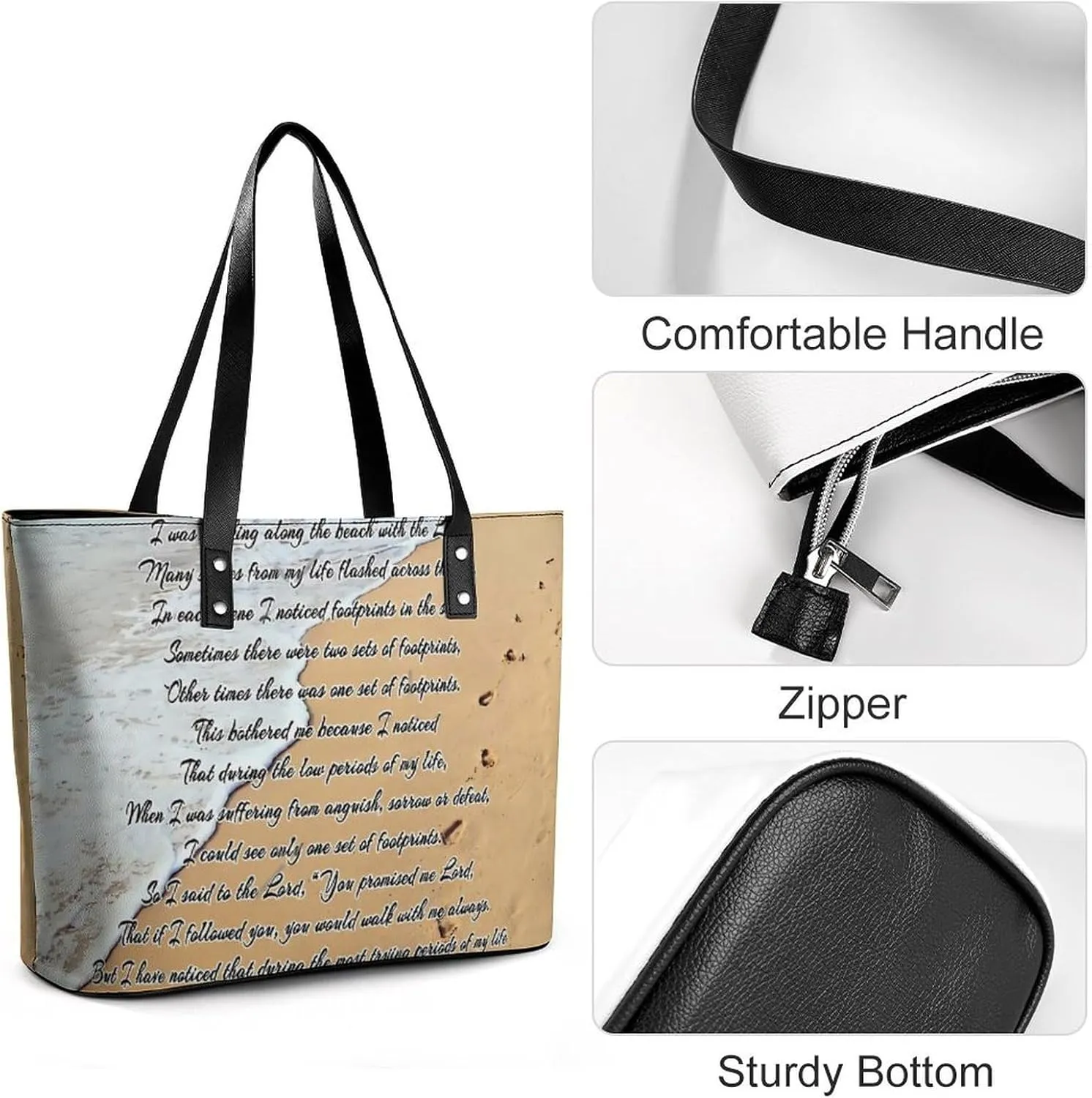 French Engraved Floral Toile Leather Handbag Smooth Wrinkle Resistant Lightweight And Convenient