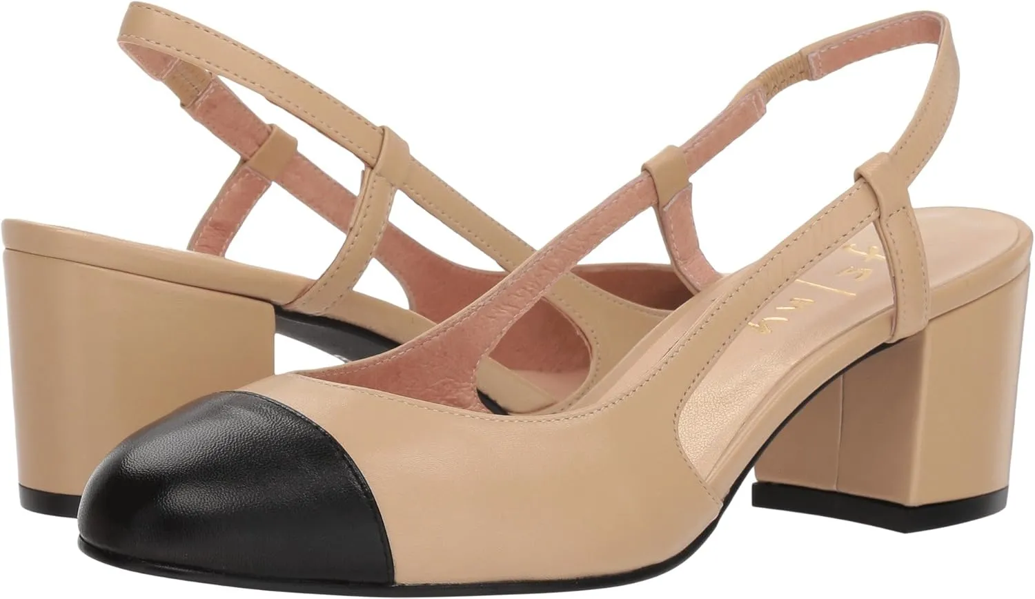French Sole Womens Baton Beige Napa/Black Napa 6.5 M