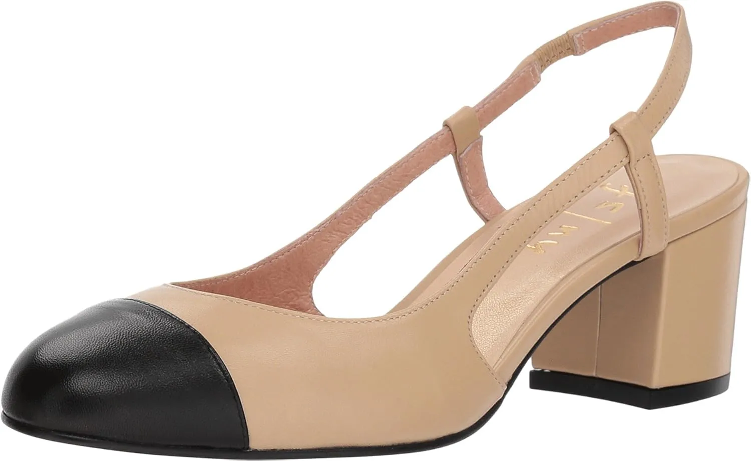 French Sole Women's Baton Leather Heels with Elastic Strap, Crafted in Spain